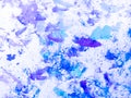 Blue Watercolor Pattern. Azure Abstract Water. Texture Artwork. Set Watercolour. Paint Fluid. Design Shape. Art Frame. Splash