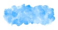 Blue watercolor rectangle elongated background with stains Royalty Free Stock Photo