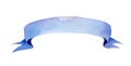 Blue watercolor ribbon.