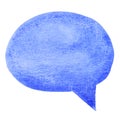 Blue watercolor speech bubble