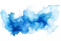 Blue watercolor splash on white background, isolated and ready for your design projects Royalty Free Stock Photo