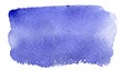 Blue watercolor stain of rectangular shape on a white background. Watercolor. Isolate Royalty Free Stock Photo