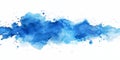 Blue watercolor streak splash isolated on white background.