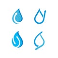 blue waterdrop combined with arrow logo vector icon