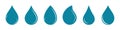 Blue Waterdrop Icon Set - Flat Vector Illustrations Isolated On White Background Royalty Free Stock Photo