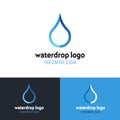 Blue Waterdrop vector logo design with drop. Royalty Free Stock Photo