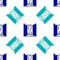 Blue Waterfall icon isolated seamless pattern on white background. Vector Royalty Free Stock Photo
