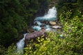 Blue waterfall modi river in Annapurna conservation area ,Nepal.