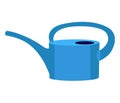 Blue watering can isolated on white background. Simple garden equipment for irrigation. Modern flat style gardening