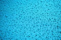 Blue waterproof material, rip stop cloth with drops of water