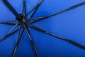 Blue waterproof umbrella texture with water droplets