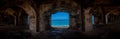 Blue Waters and Brick Arches Panorama Royalty Free Stock Photo