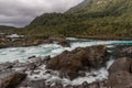 Blue waters of the Petrohue River in Chile