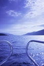 Blue waterscape from boat Royalty Free Stock Photo