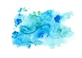 Blue watery illustration. Abstract watercolor