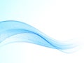 Blue wave.Abstract white background with blue wavy curved lines.Vector design element Royalty Free Stock Photo