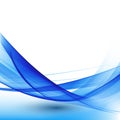 Blue wave.Abstract white background with blue wavy curved lines.Vector design element Royalty Free Stock Photo