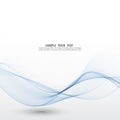 Blue wave.Abstract white background with blue wavy curved lines. Royalty Free Stock Photo