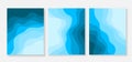 Blue wave flowing curve ocean banner collection set abstract background vector Royalty Free Stock Photo