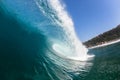 Blue Wave Hollow Tube Inside Swimming Water Royalty Free Stock Photo