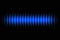 Blue Wave Interference Ã¢â¬\' Horizontal Abstract Light Pattern with Symmetrical Glow Bands Royalty Free Stock Photo