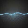 Blue wave of light traverses the grid creating a dynamic visual Royalty Free Stock Photo