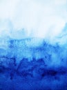 Blue wave minimal watercolor painting vintage sky hand drawn Royalty Free Stock Photo