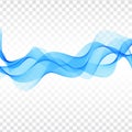 Blue wave modern transparent background