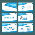 Blue wave multipurpose infographic element flat design set for presentation Royalty Free Stock Photo