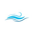 Blue wave object icon isolated water concept vector background Royalty Free Stock Photo