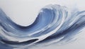 Blue wave oil painting using brush technique. Royalty Free Stock Photo