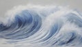 Blue wave oil painting using brush technique. Royalty Free Stock Photo