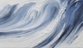 Blue wave oil painting using brush technique. Royalty Free Stock Photo