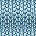 Blue Wave Pattern Background Japanese Style.