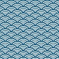 Blue Wave Pattern Background Japanese Style.