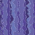 Blue wave seamless pattern with night white stars