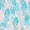 leaves fish tropical blue beige hawaii summer twigs