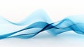 A blue wave of smoke on a white background Royalty Free Stock Photo
