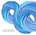 Blue wave on a white background.Flow of a liquid blue wave.Wave background Royalty Free Stock Photo
