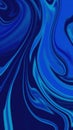 Blue waved marble silk fluid texture abstract pattern vertical background wallpaper Royalty Free Stock Photo