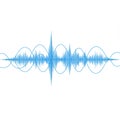 Blue waveform pattern on a white background, illustrating audio frequencies or sound Royalty Free Stock Photo