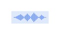 Blue waveform symbolizing audio or sound data in a minimalist, modern, and simple design style. Royalty Free Stock Photo