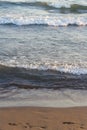 Blue waves of adriatic sea during sunset