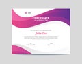 Abstract Pink and Purple Waves Certificate Design Royalty Free Stock Photo