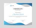 Abstract Blue and Grey Waves Certificate Design