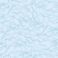 Blue waves and curves seamless pattern vector eps