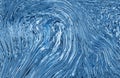 Blue waves marble texture. Precious metal flow image. Liquid blue surface artwork. 3d illustration Royalty Free Stock Photo