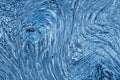Blue waves marble texture. Precious metal flow image. Liquid blue surface artwork. 3d illustration Royalty Free Stock Photo