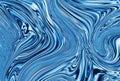 Blue waves marble texture. Precious metal flow image. Liquid surface artwork. 3d illustration Royalty Free Stock Photo