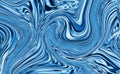 Blue waves marble texture. Precious metal flow image. Liquid surface artwork. 3d illustration Royalty Free Stock Photo